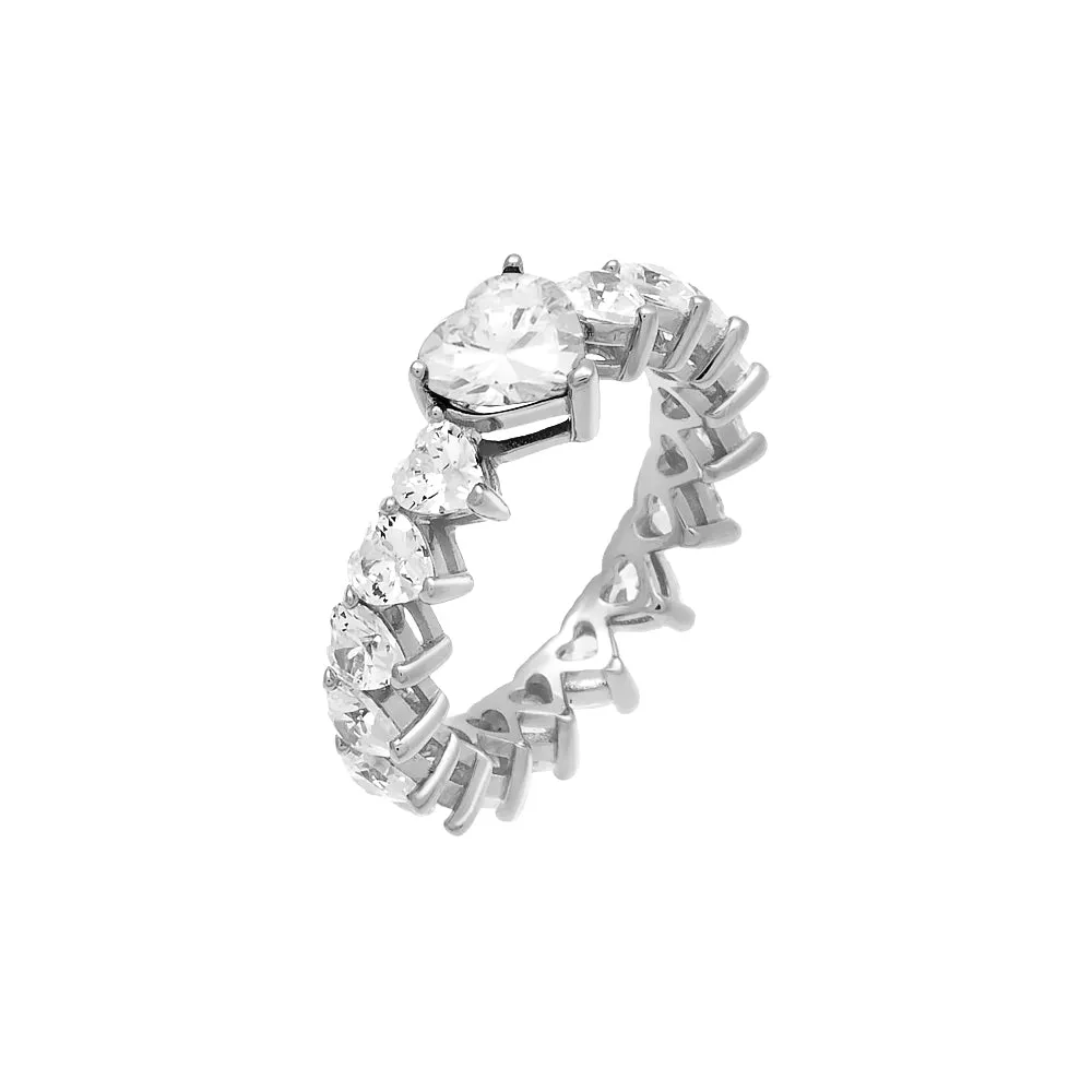 Multi CZ Heart Ring sold by Adina Eden's product image thumbnail 4