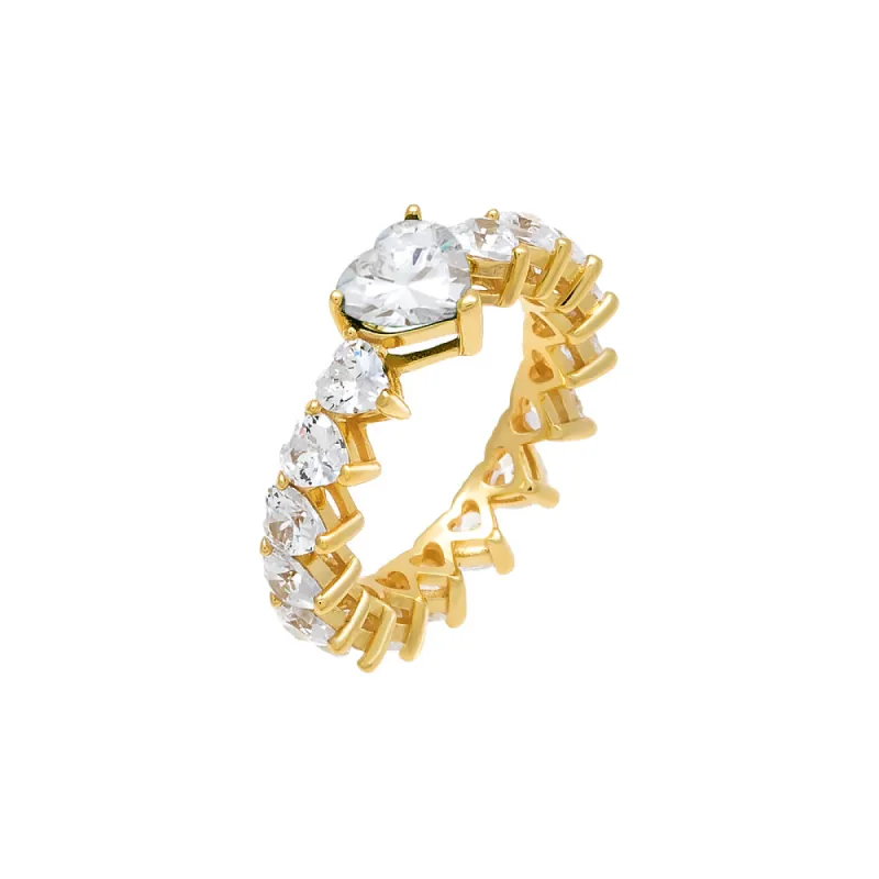 Multi CZ Heart Ring sold by Adina Eden's
