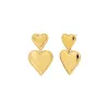 Solid Double Heart Drop Stud Earring sold by Adina Eden's