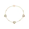 Triple Diamond Pave Colored Stone Heart Bracelet 14K sold by Adina Eden's