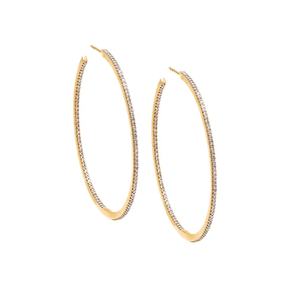 Diamond Pave Large Hoop Earring 14K sold by Adina Eden's
