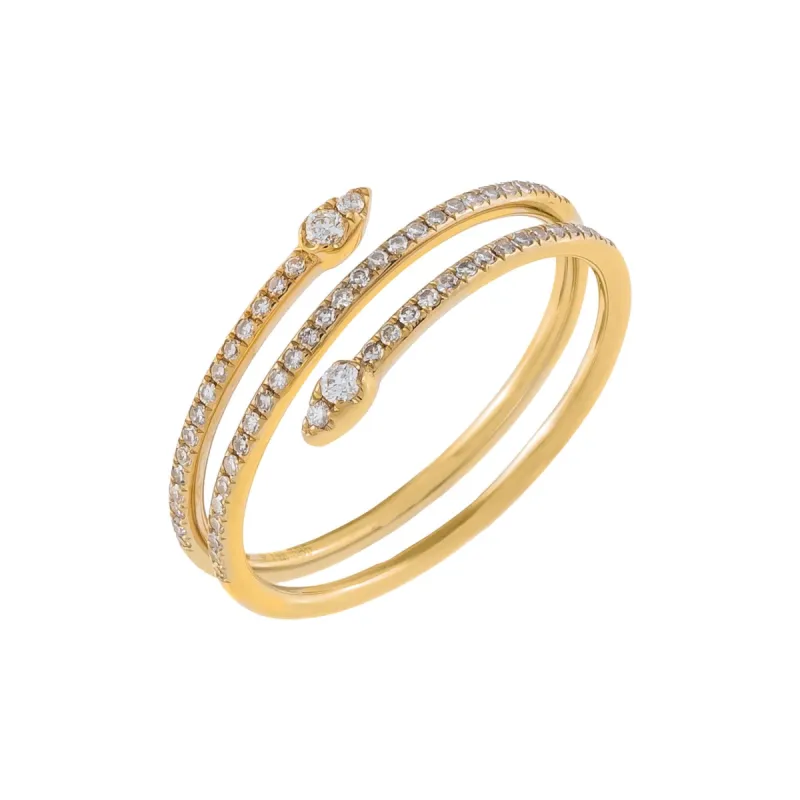 Diamond Teardrop Wrap Ring 14K sold by Adina Eden's