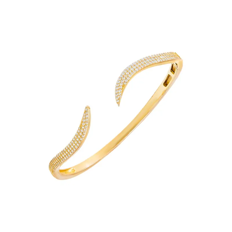 Pave Wave Claw Bangle Bracelet sold by Adina Eden's