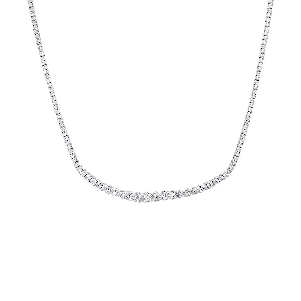 Lab Grown Diamond Graduated Tennis Necklace 14K sold by Adina Eden's