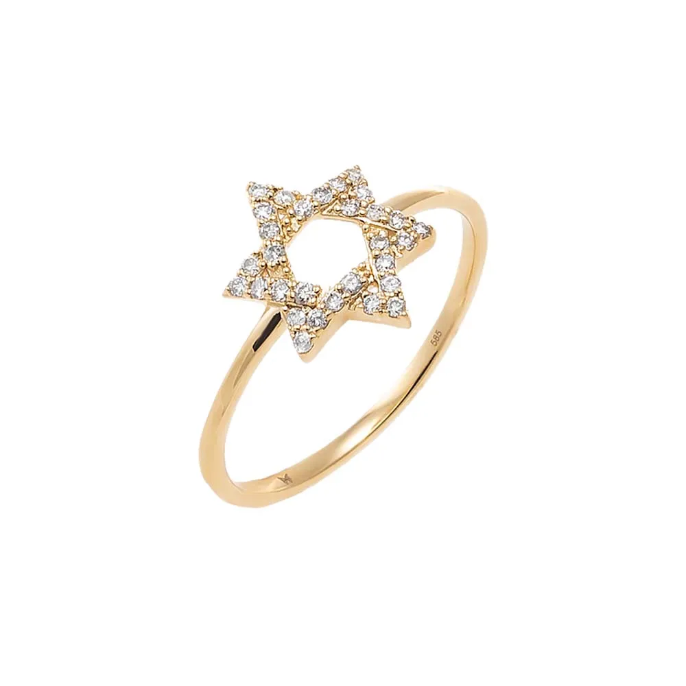 Diamond Pave Star Of David Ring 14K sold by Adina Eden's