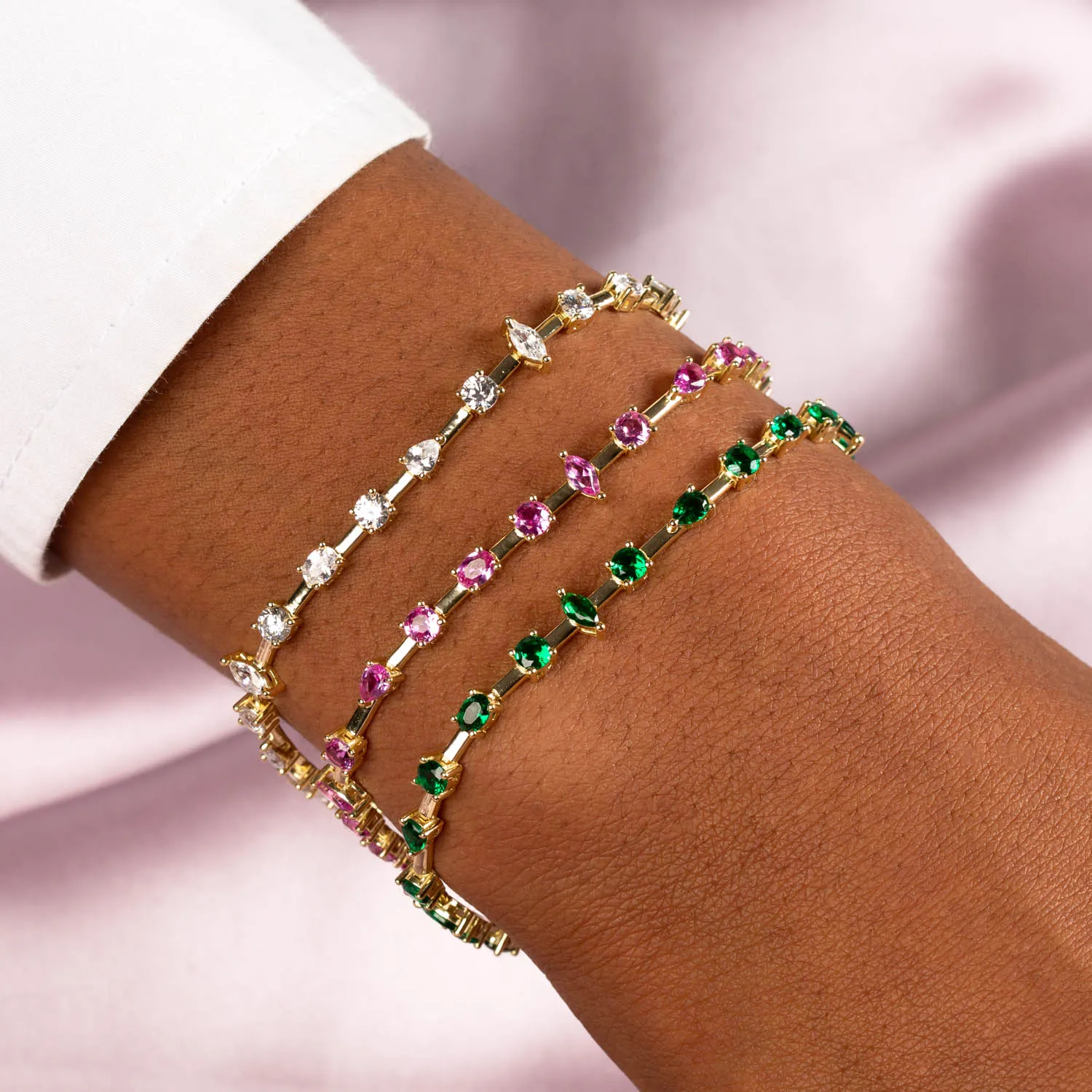 Multi Shape CZ Bracelet sold by Adina Eden's product image thumbnail 2