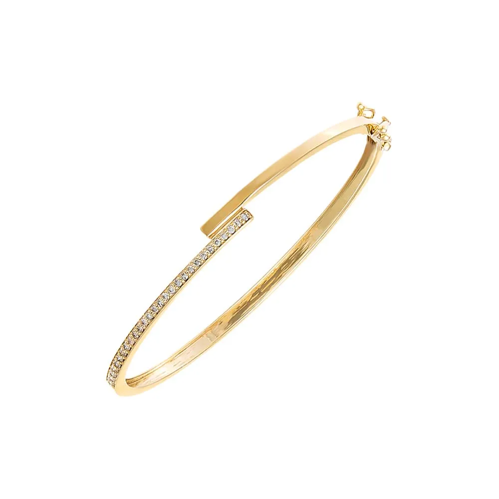 Diamond Pave/Solid Claw Bangle 14K sold by Adina Eden's