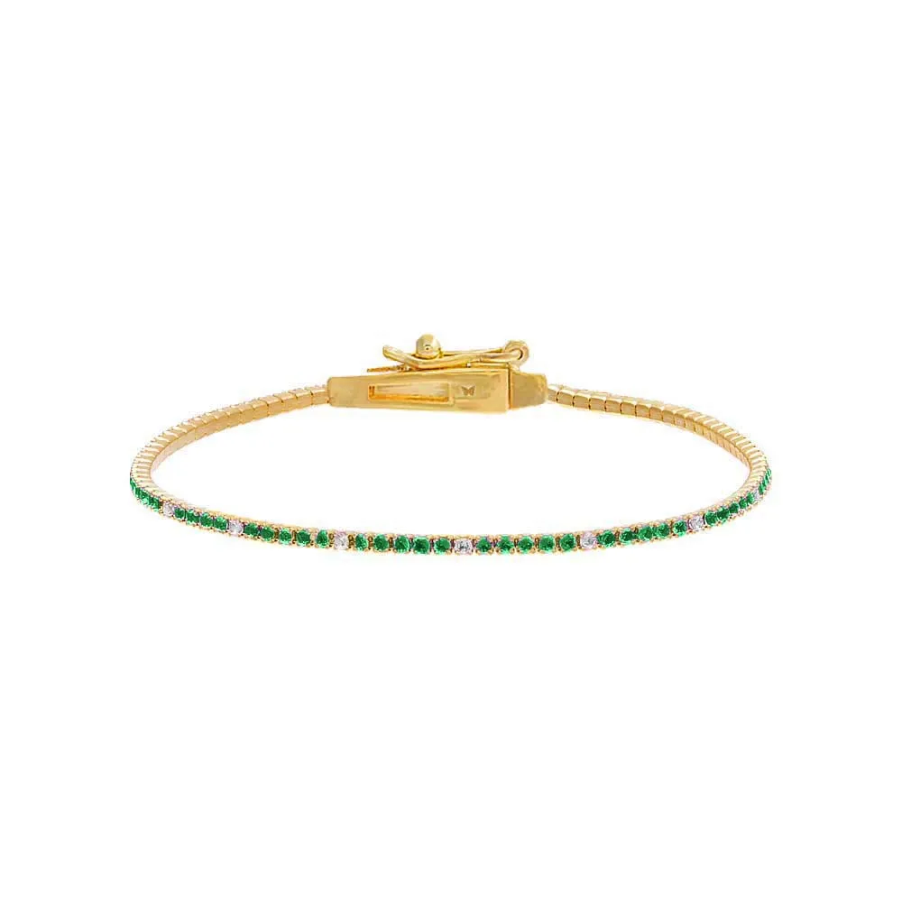Colored CZ Accented Tennis Bracelet sold by Adina Eden's product image thumbnail 3
