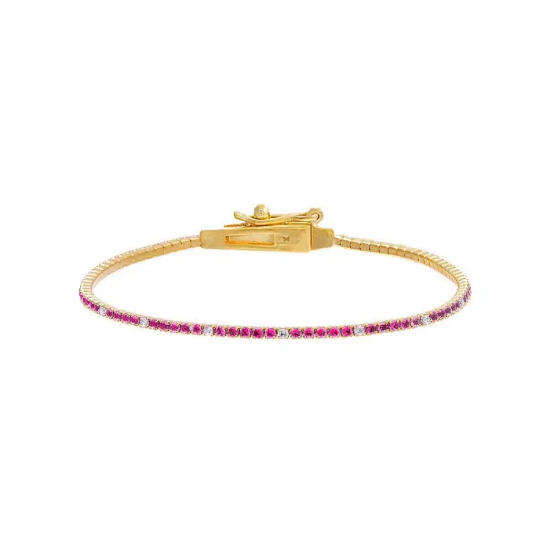 Colored CZ Accented Tennis Bracelet sold by Adina Eden's