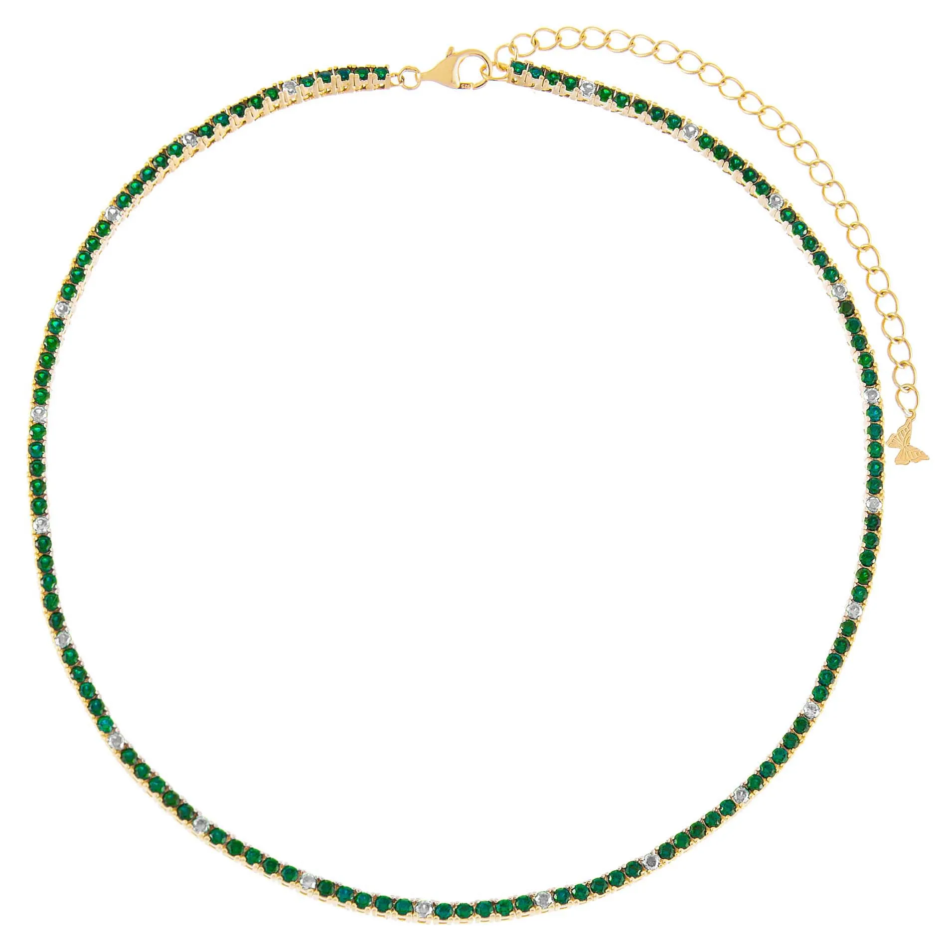 Colored CZ Accented Tennis Choker sold by Adina Eden's product image thumbnail 3