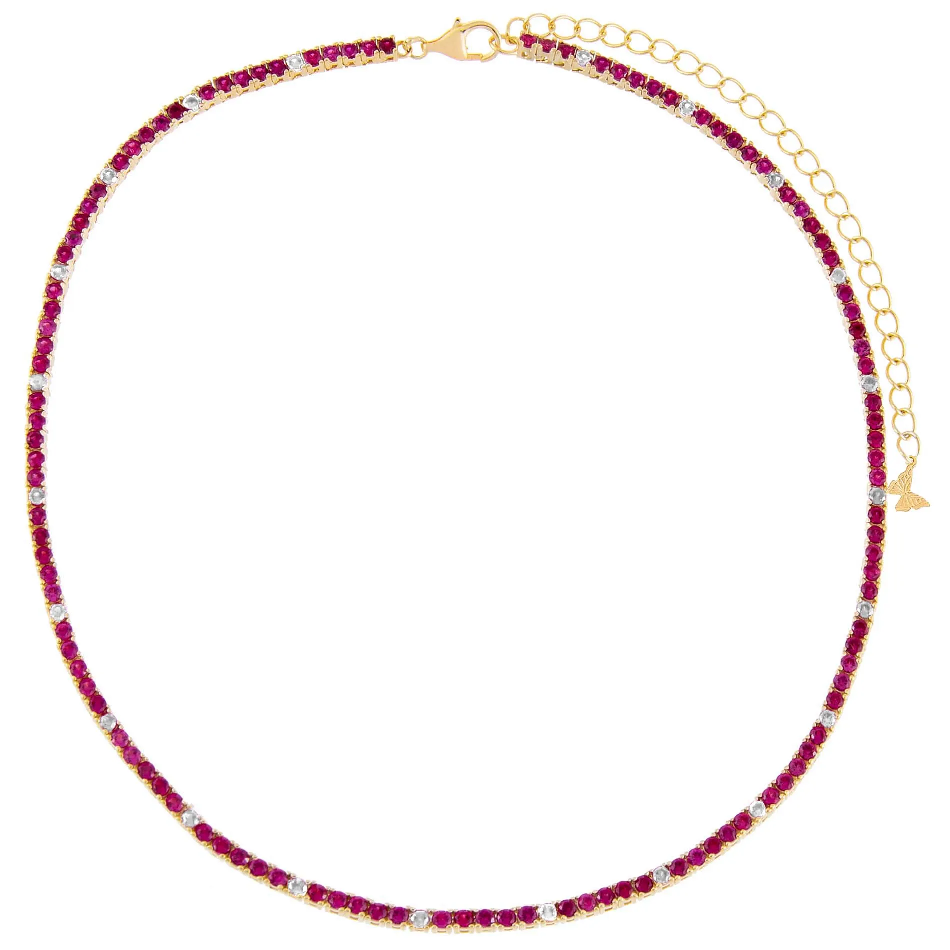 Colored CZ Accented Tennis Choker sold by Adina Eden's product image thumbnail 2
