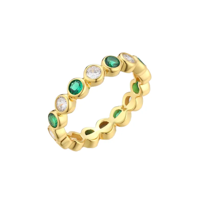 Colored CZ Bezel Eternity Band sold by Adina Eden's