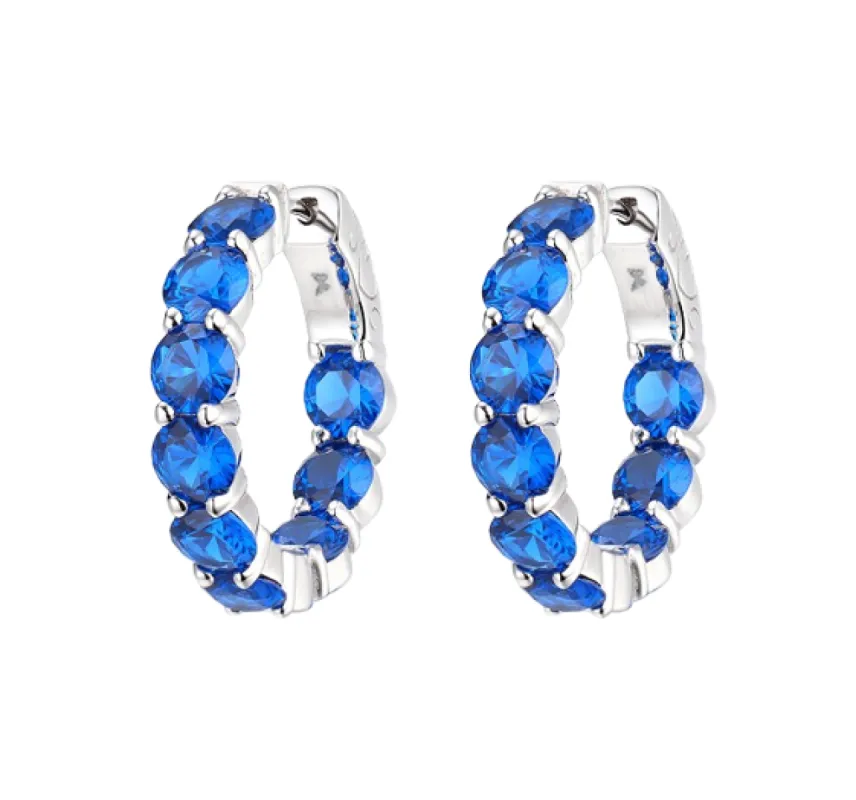 Colored Round Tennis Mini Hoop Earring sold by Adina Eden's