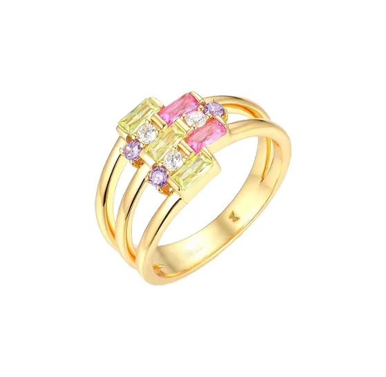 Colored CZ X Baguette Ring sold by Adina Eden's