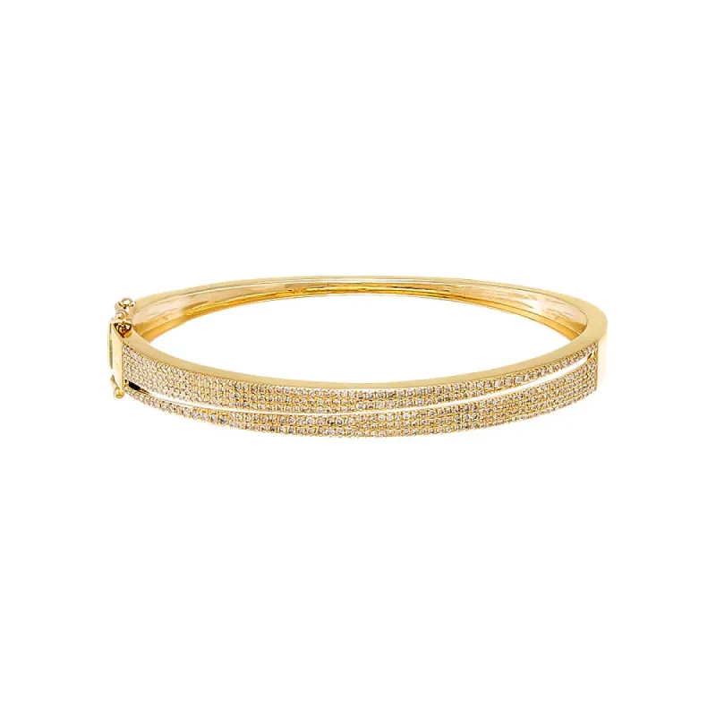 Diamond Double Graduated Row Bangle 14K sold by Adina Eden's