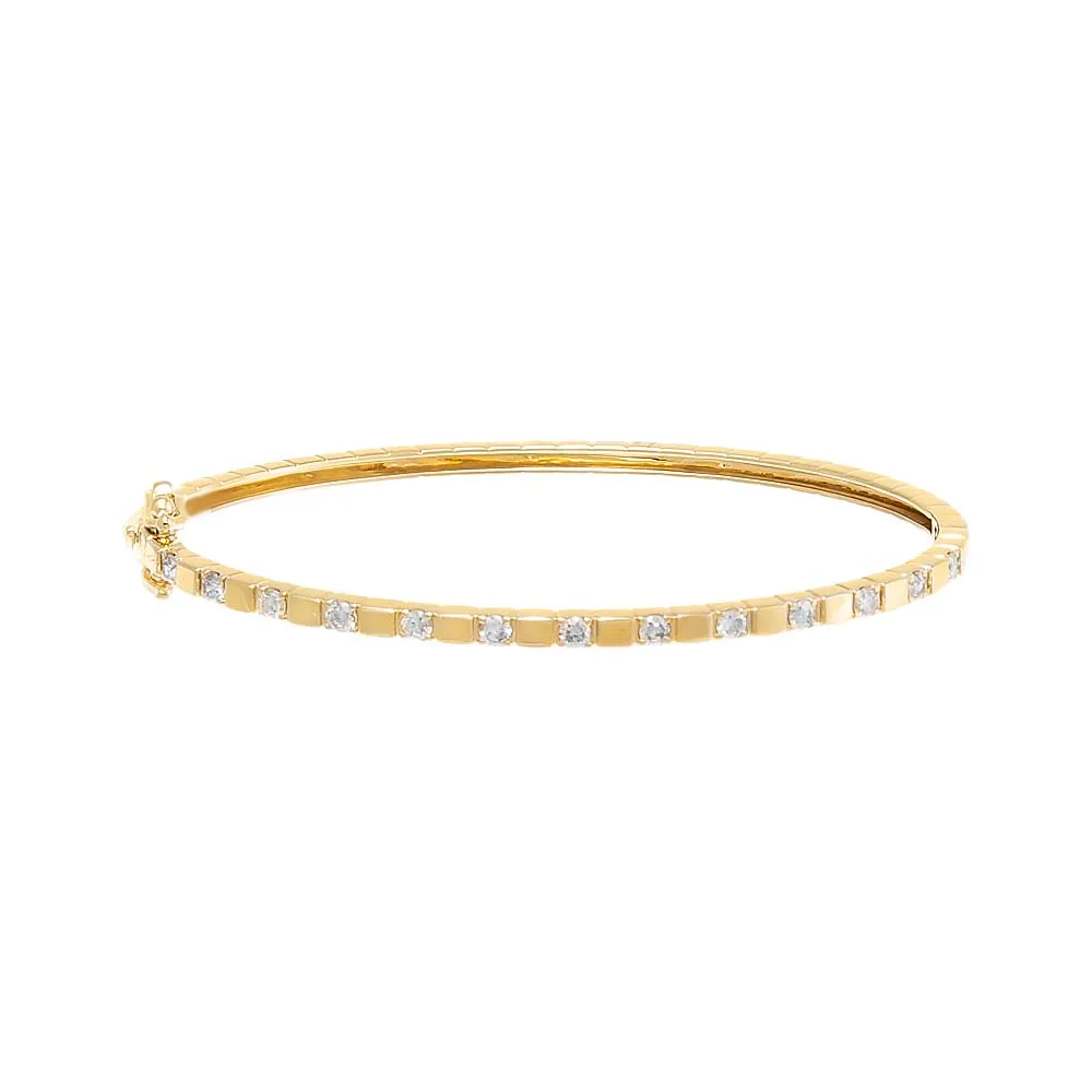 Diamond X Solid Square Bangle 14K sold by Adina Eden's product image thumbnail 2