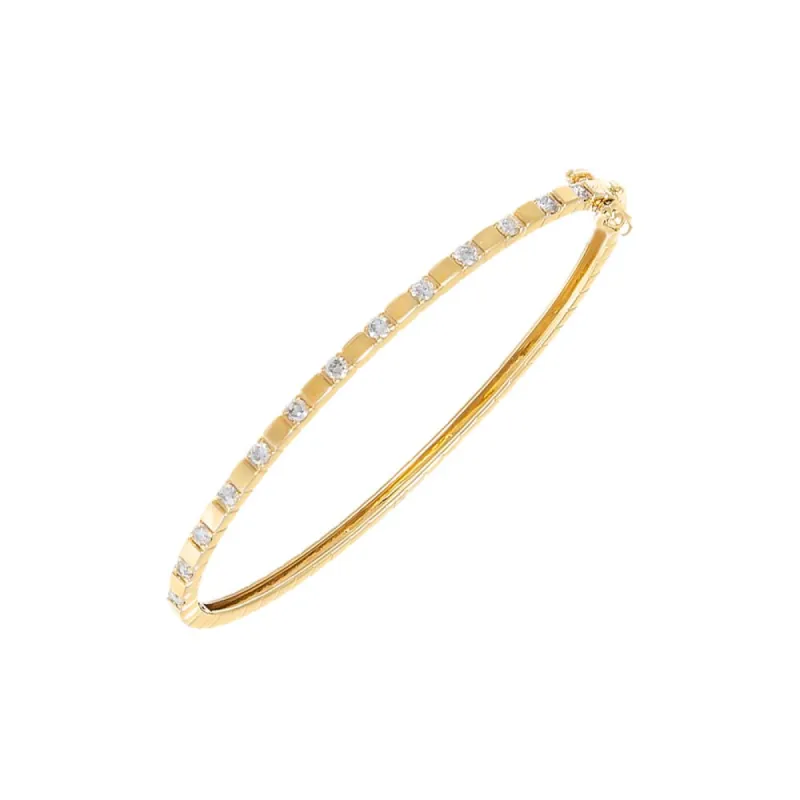 Diamond X Solid Square Bangle 14K sold by Adina Eden's