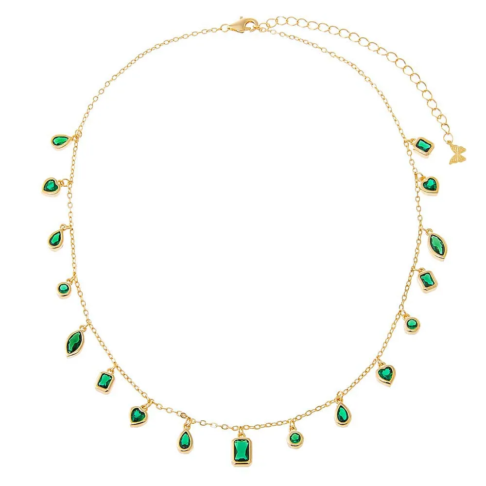 Colored Multi Shape Bezel Shaker Necklace sold by Adina Eden's