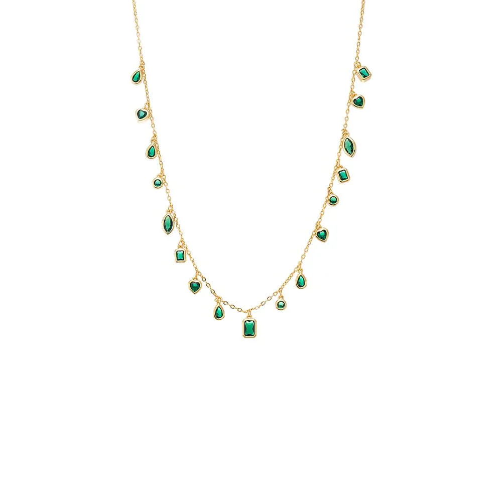 Colored Multi Shape Bezel Shaker Necklace sold by Adina Eden's product image thumbnail 4