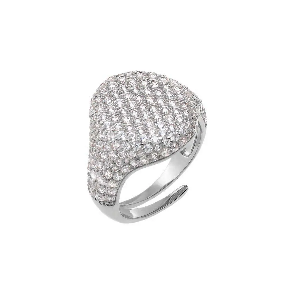 Pave Statement Pinky Signet Adjustable Ring sold by Adina Eden's product image thumbnail 2