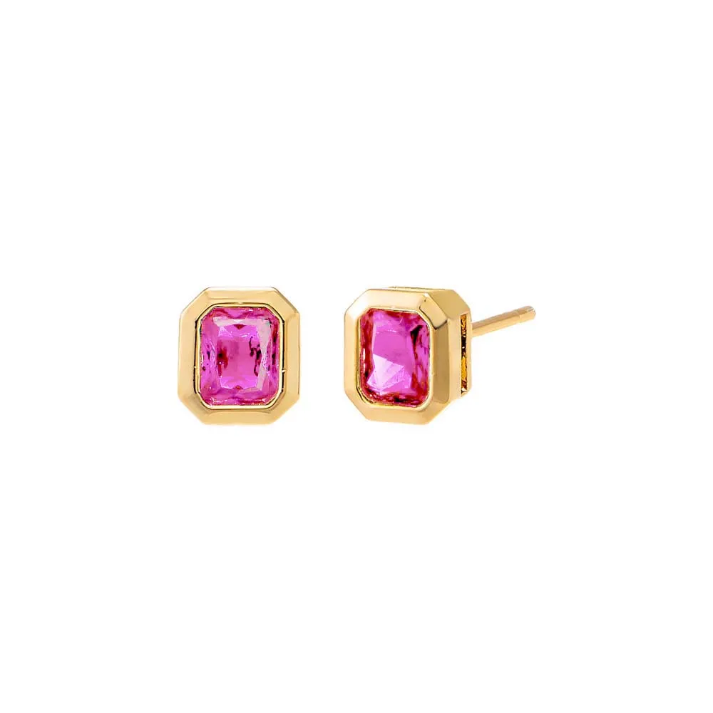 Colored Bezel Baguette Stud Earring sold by Adina Eden's product image thumbnail 4