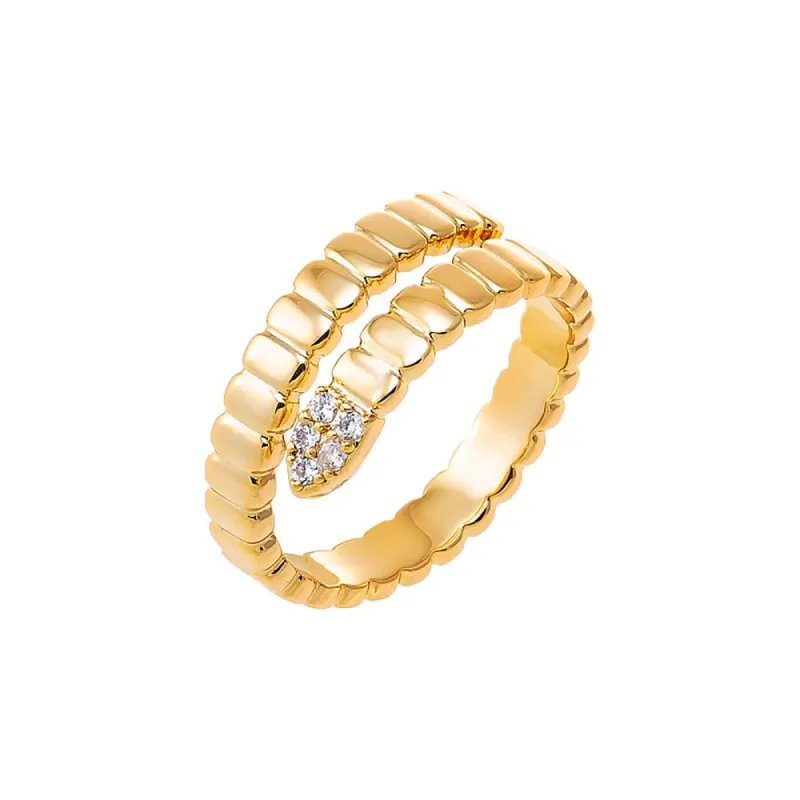 Pave Snake Accented Wrap Ring sold by Adina Eden's