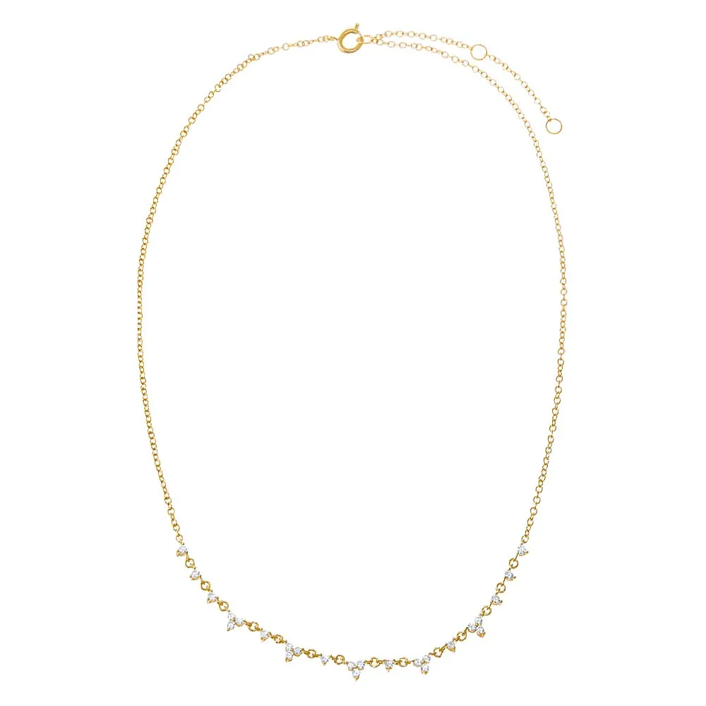 CZ Multi Trio Cluster Necklace sold by Adina Eden's product image thumbnail 2