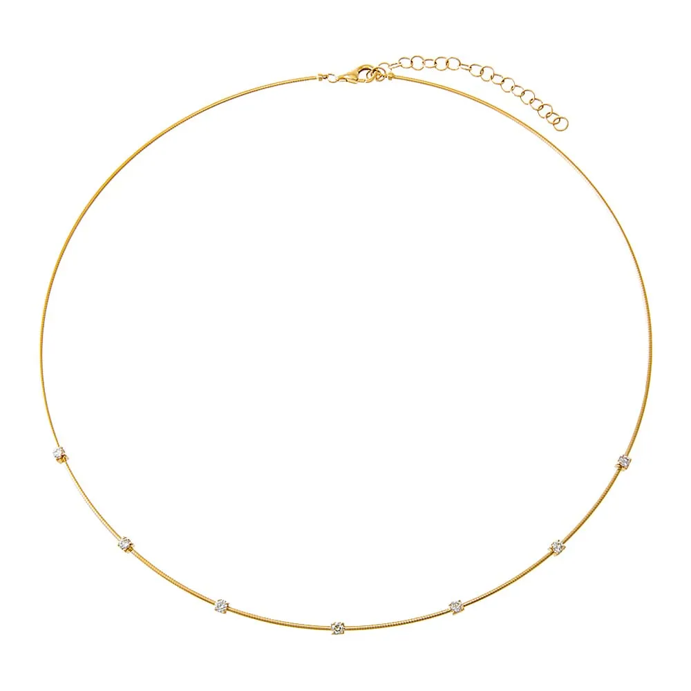 Diamond Scattered Stones Wire Necklace 14K sold by Adina Eden's product image thumbnail 2