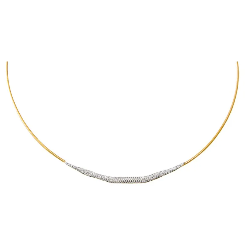 Diamond Pave Accented Wire Necklace 14K sold by Adina Eden's