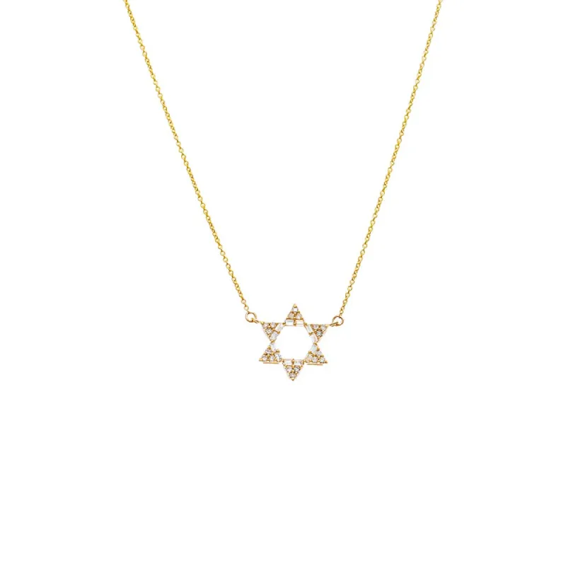 Diamond Open Star Of David Necklace 14K sold by Adina Eden's