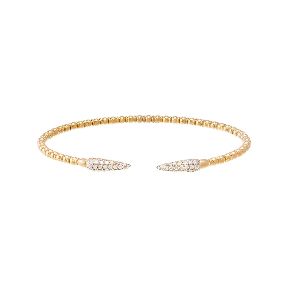 Diamond Pave Claw Beaded Flexible Bangle 14K sold by Adina Eden's product image thumbnail 2