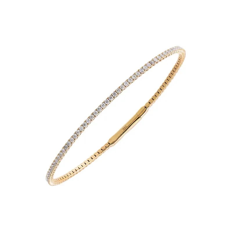 Diamond 1.5 Carat Flexible Tennis Bangle 14K sold by Adina Eden's