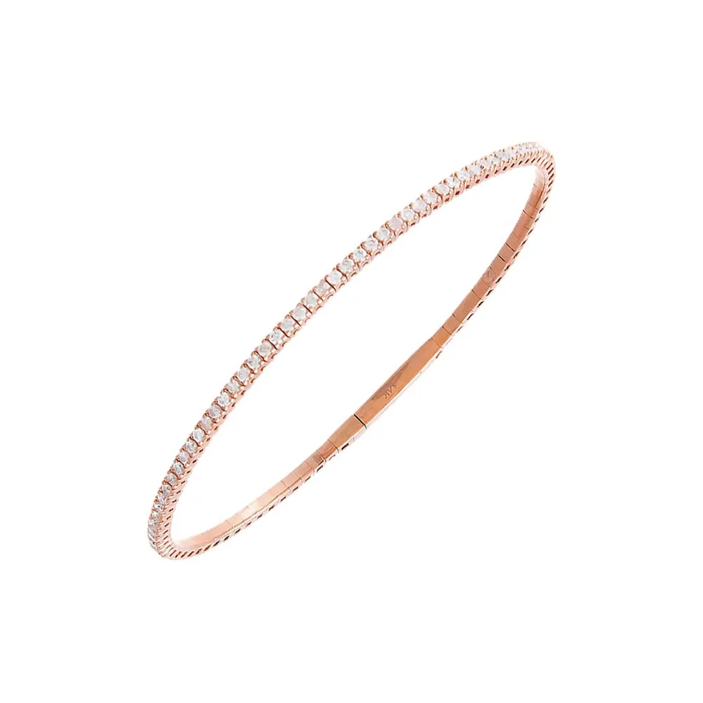 Diamond 1 Carat Half Flexible Tennis Bangle 14K sold by Adina Eden's product image thumbnail 3