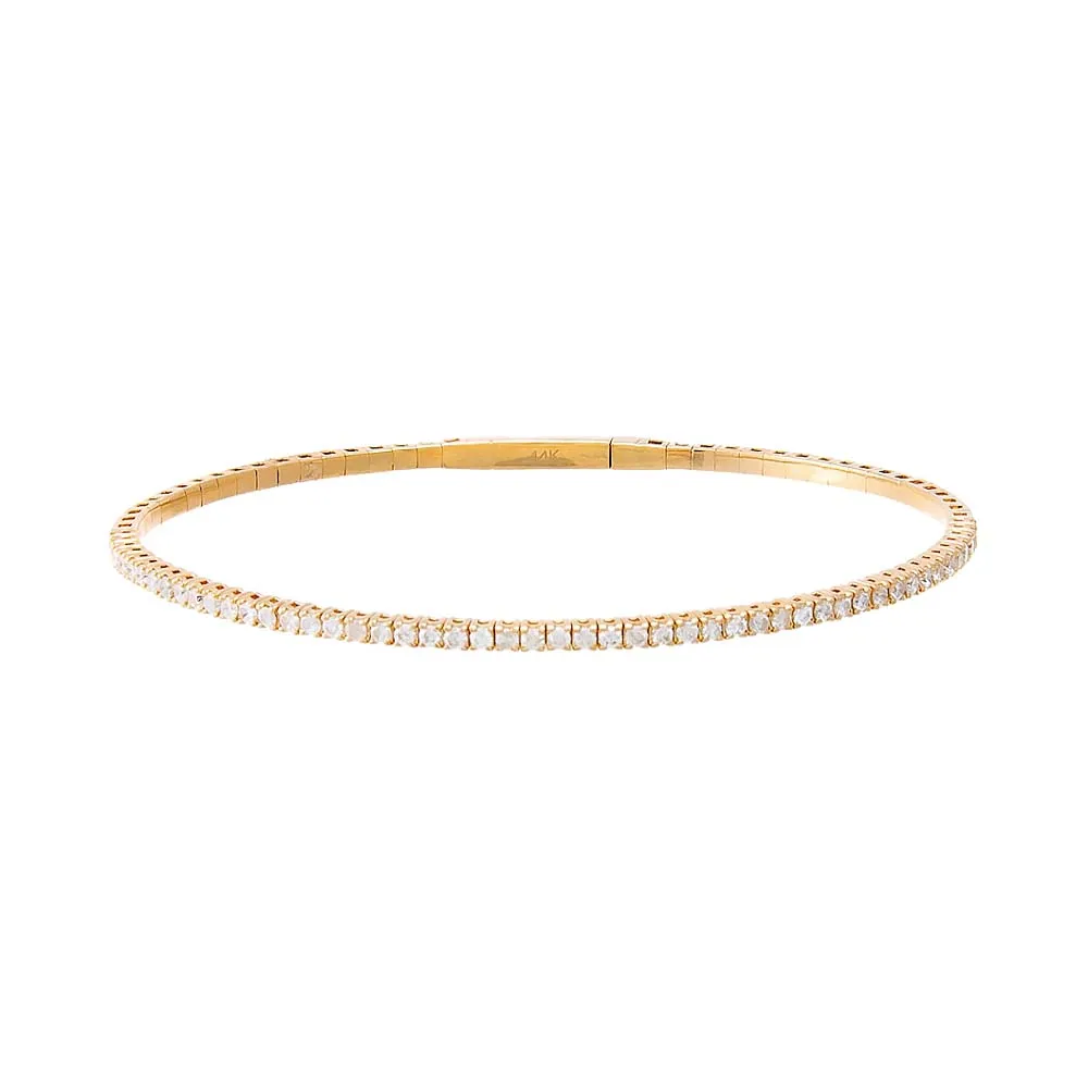 Diamond 1 Carat Half Flexible Tennis Bangle 14K sold by Adina Eden's product image thumbnail 4