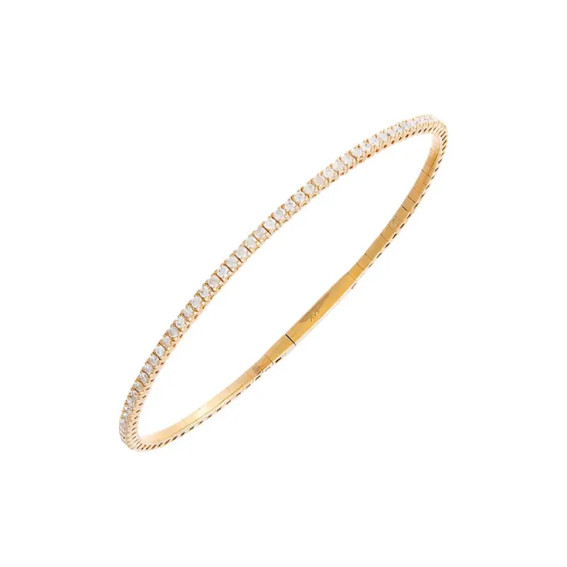 Diamond 1 Carat Half Flexible Tennis Bangle 14K sold by Adina Eden's