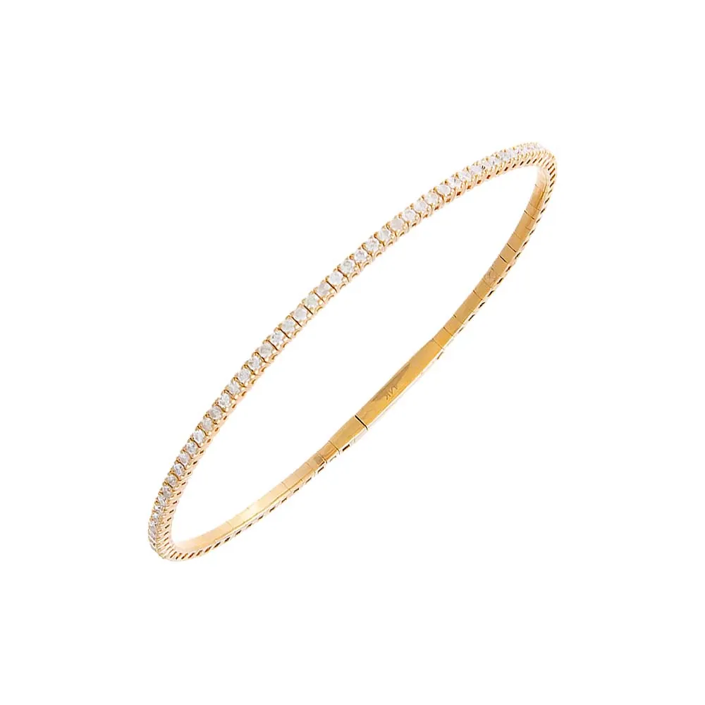 Diamond 1 Carat Half Flexible Tennis Bangle 14K sold by Adina Eden's