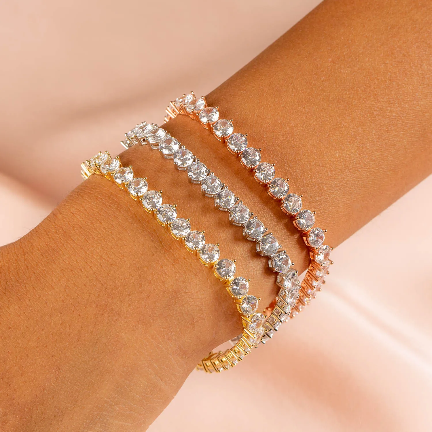 Three Prong Tennis Bracelet sold by Adina Eden's product image thumbnail 5