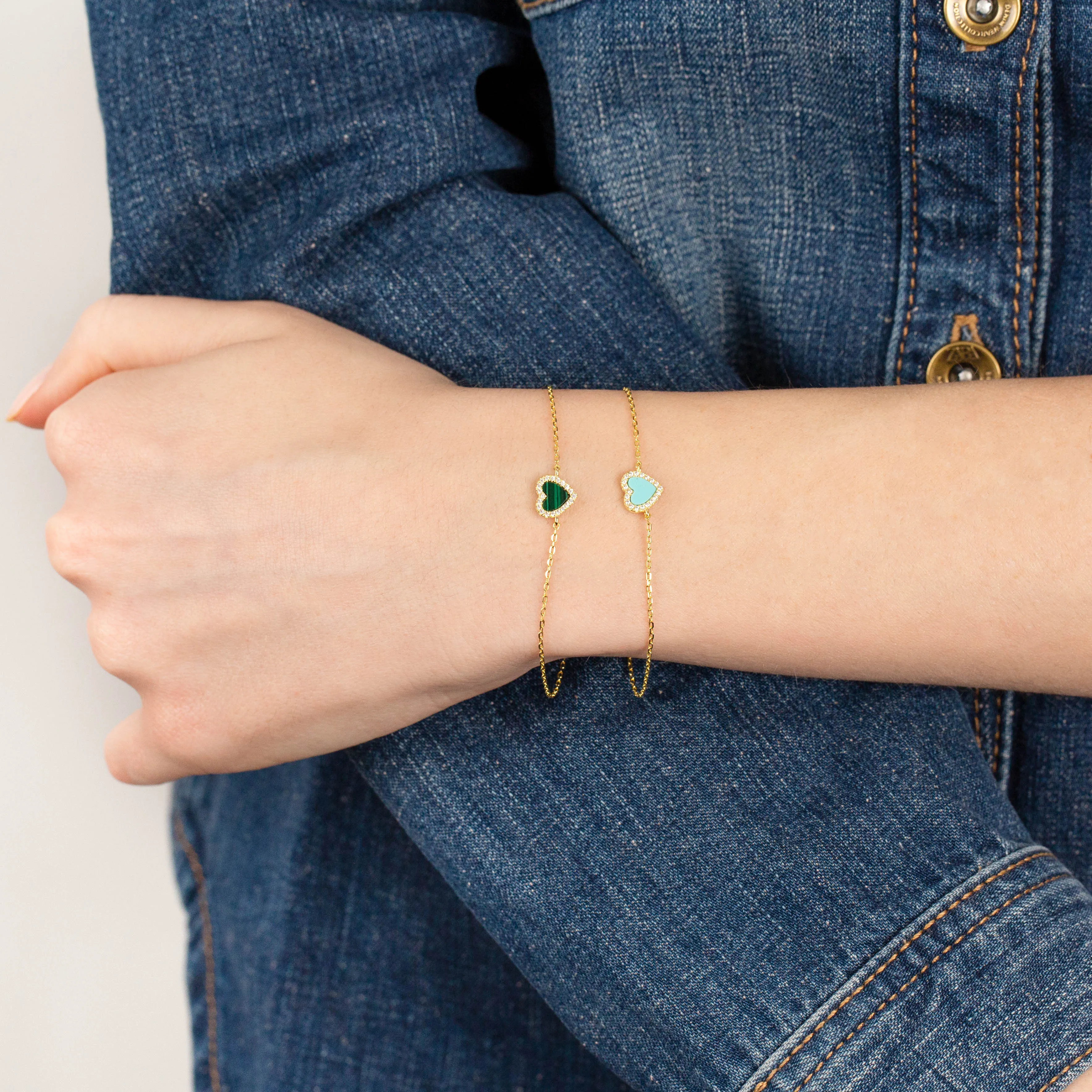 CZ Mini Heart Bracelet sold by Adina Eden's product image thumbnail 2