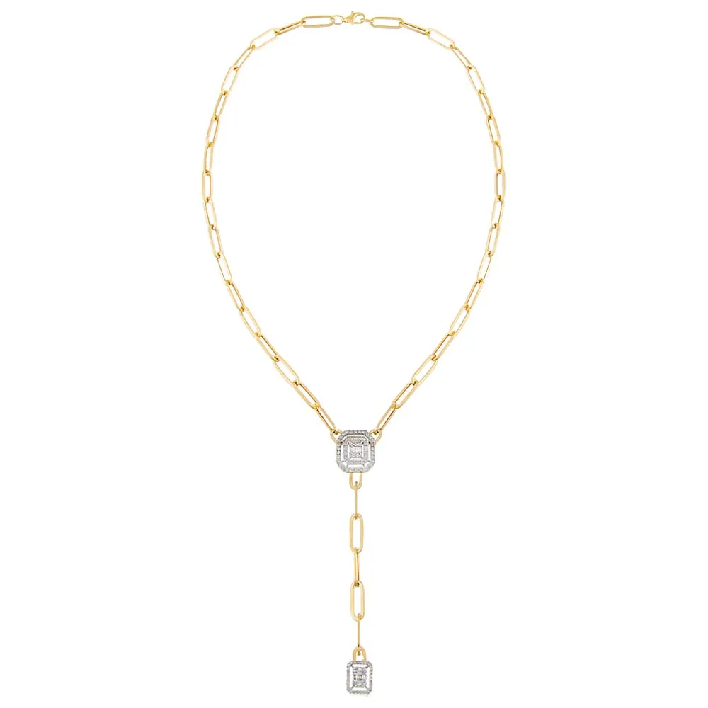 Radiant Diamond Paperclip Lariat Necklace 14K sold by Adina Eden's product image thumbnail 3