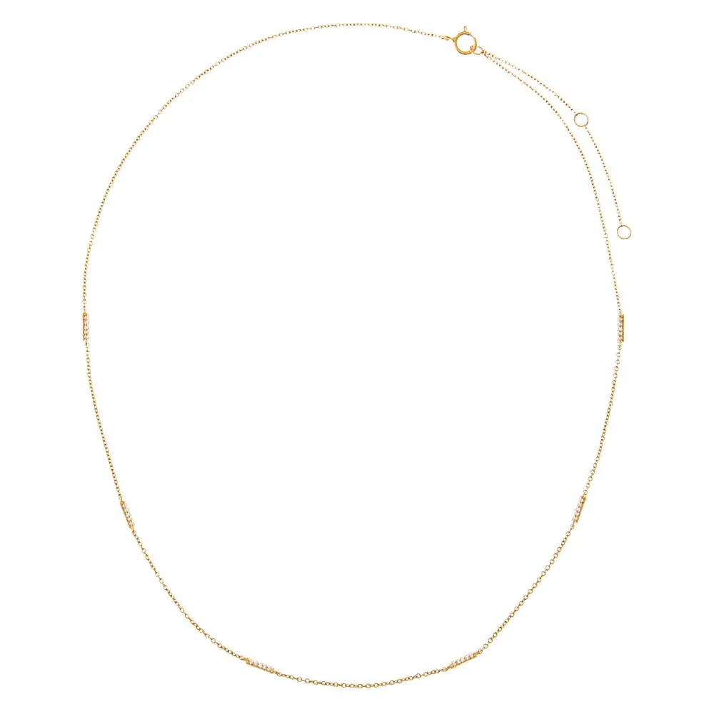 Diamond Pave Multi Bar Necklace 14K sold by Adina Eden's product image thumbnail 2