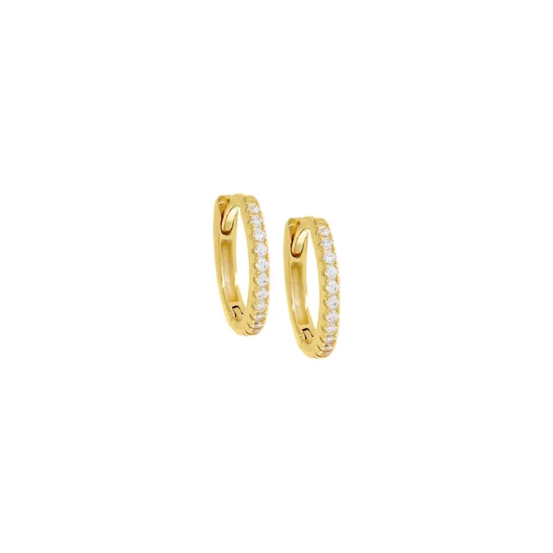 Colored Pavé Huggie Earring sold by Adina Eden's