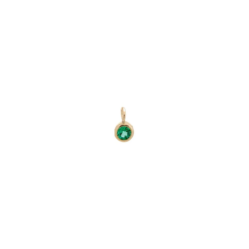 Tiny Colored Solitaire Bezel Charm 14K sold by Adina Eden's