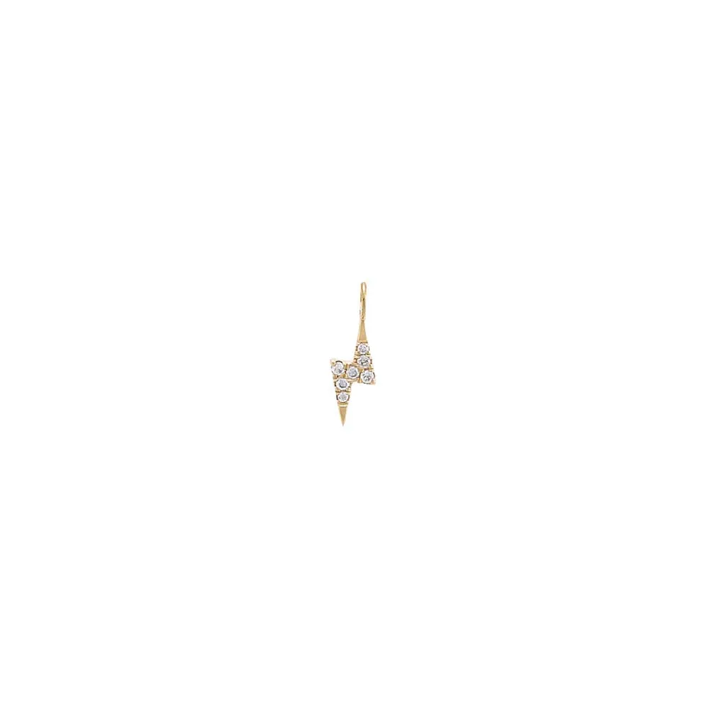 Tiny Diamond Pave Lightning Charm 14K sold by Adina Eden's