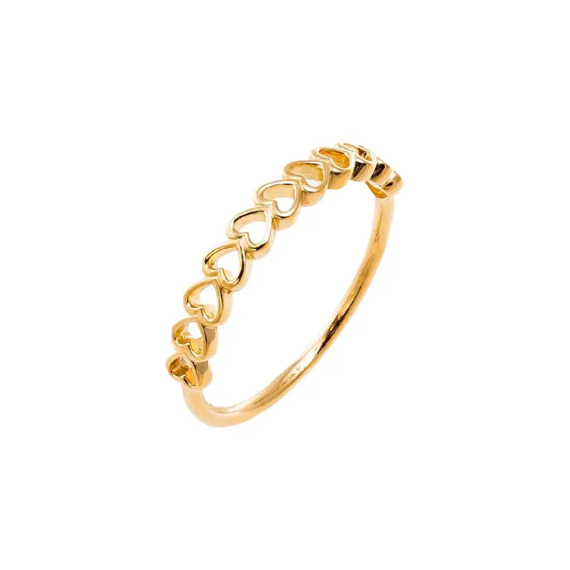 Solid Open Hearts Band Ring 14K sold by Adina Eden's