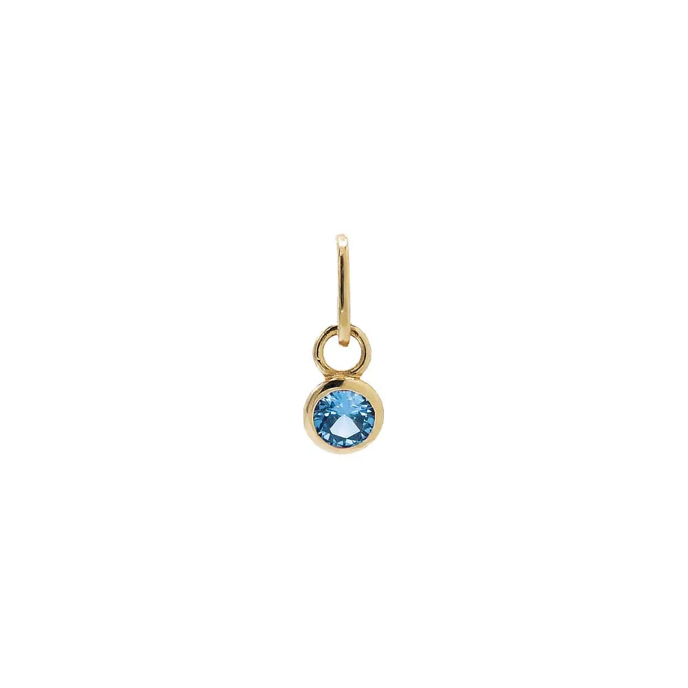 Tiny Birthstone Dangling Bezel Charm 14K sold by Adina Eden's product image thumbnail 4