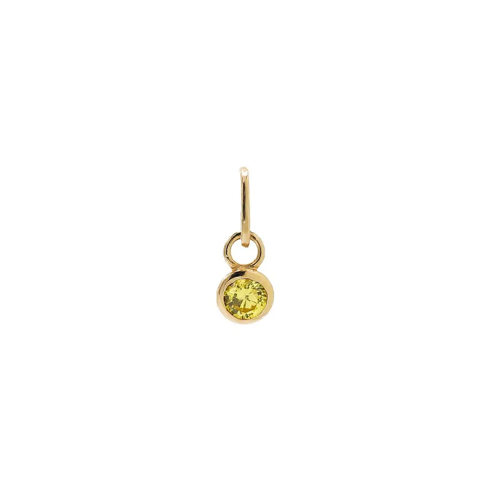 Tiny Birthstone Dangling Bezel Charm 14K sold by Adina Eden's