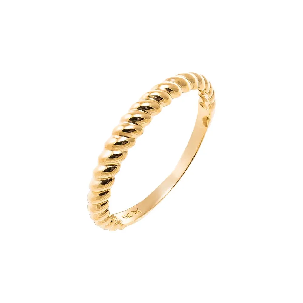 Solid Wide Twisted Band Ring 14K sold by Adina Eden's