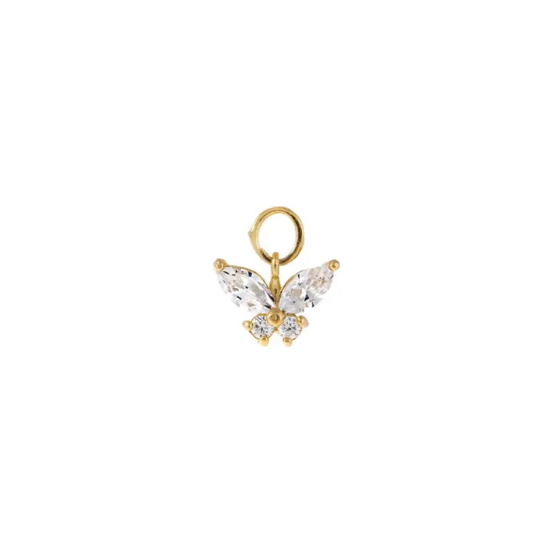 Mini CZ Butterfly Charm 14K sold by Adina Eden's