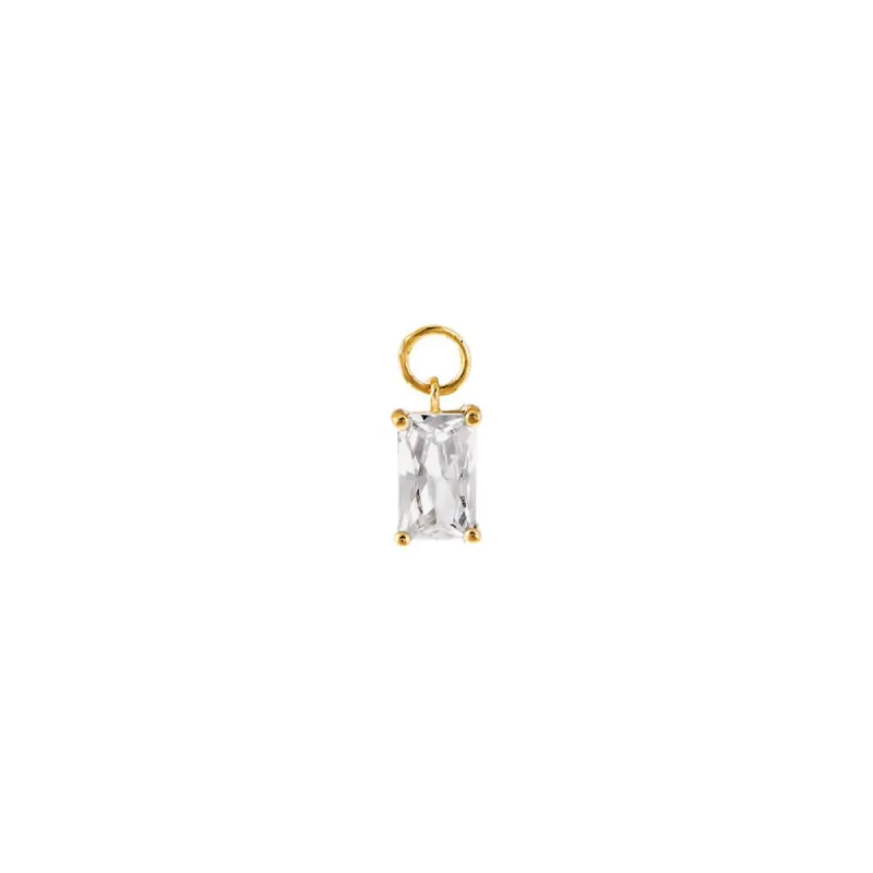 Mini CZ Baguette Charm 14K sold by Adina Eden's