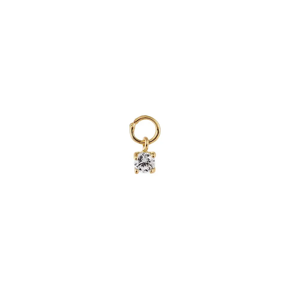 Tiny CZ Four Prong Charm 14K sold by Adina Eden's